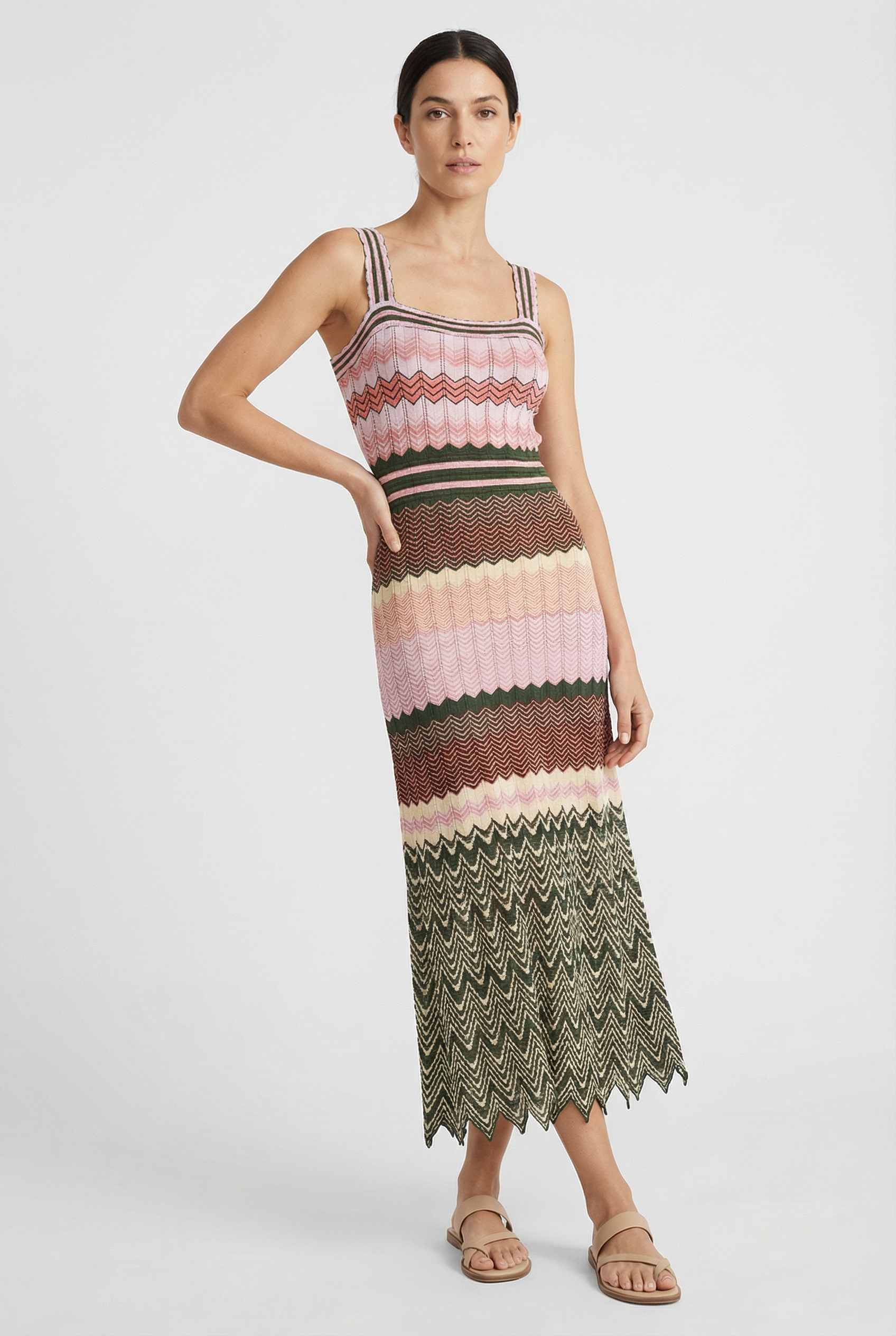 summer knit maxi dresses Illana Crochet Knit Maxi Dress Beige
