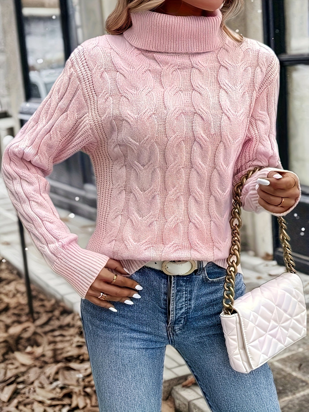 Cozy Cable-Knit Turtleneck Sweater