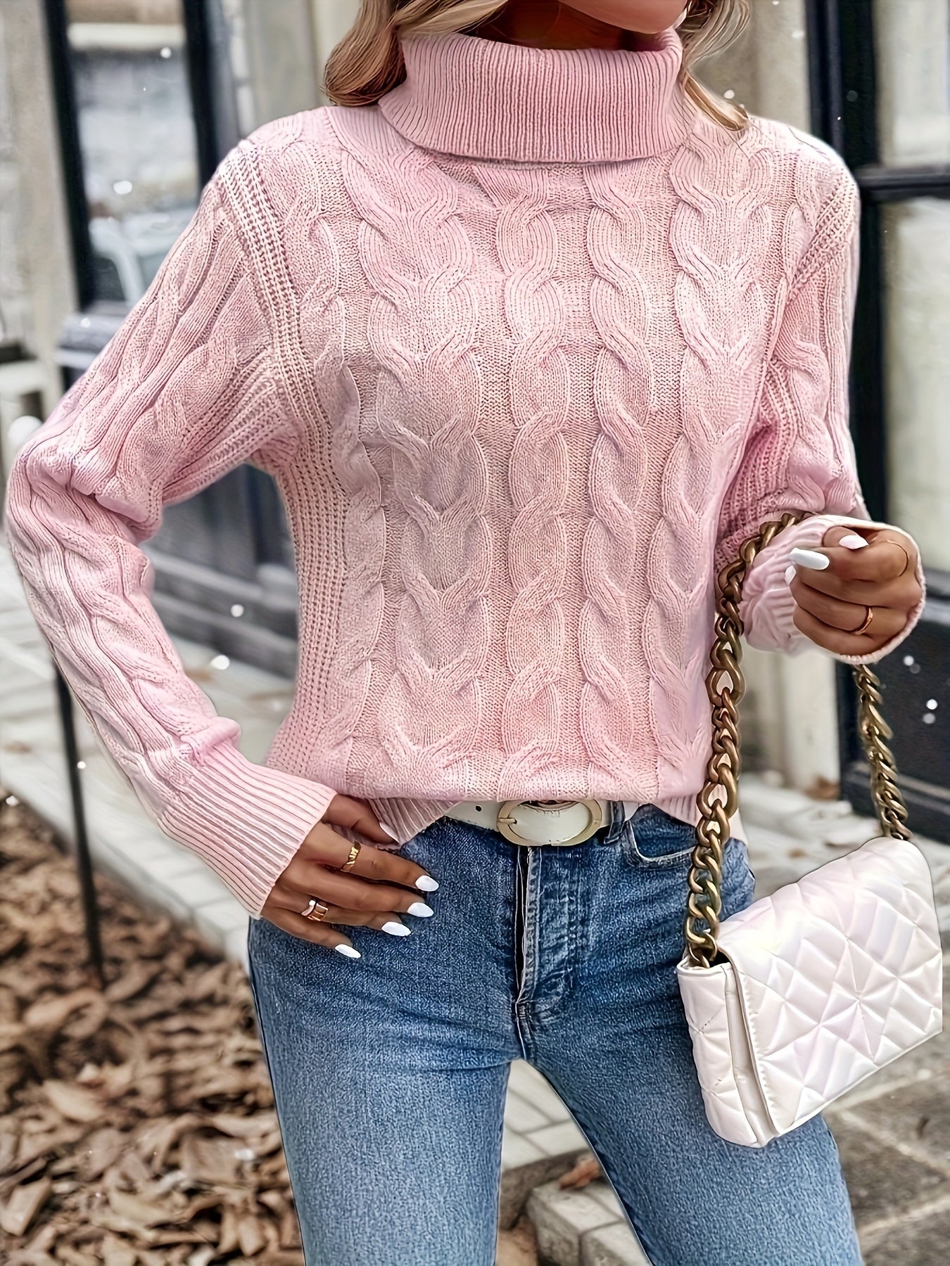 Cozy Cable-Knit Turtleneck Sweater