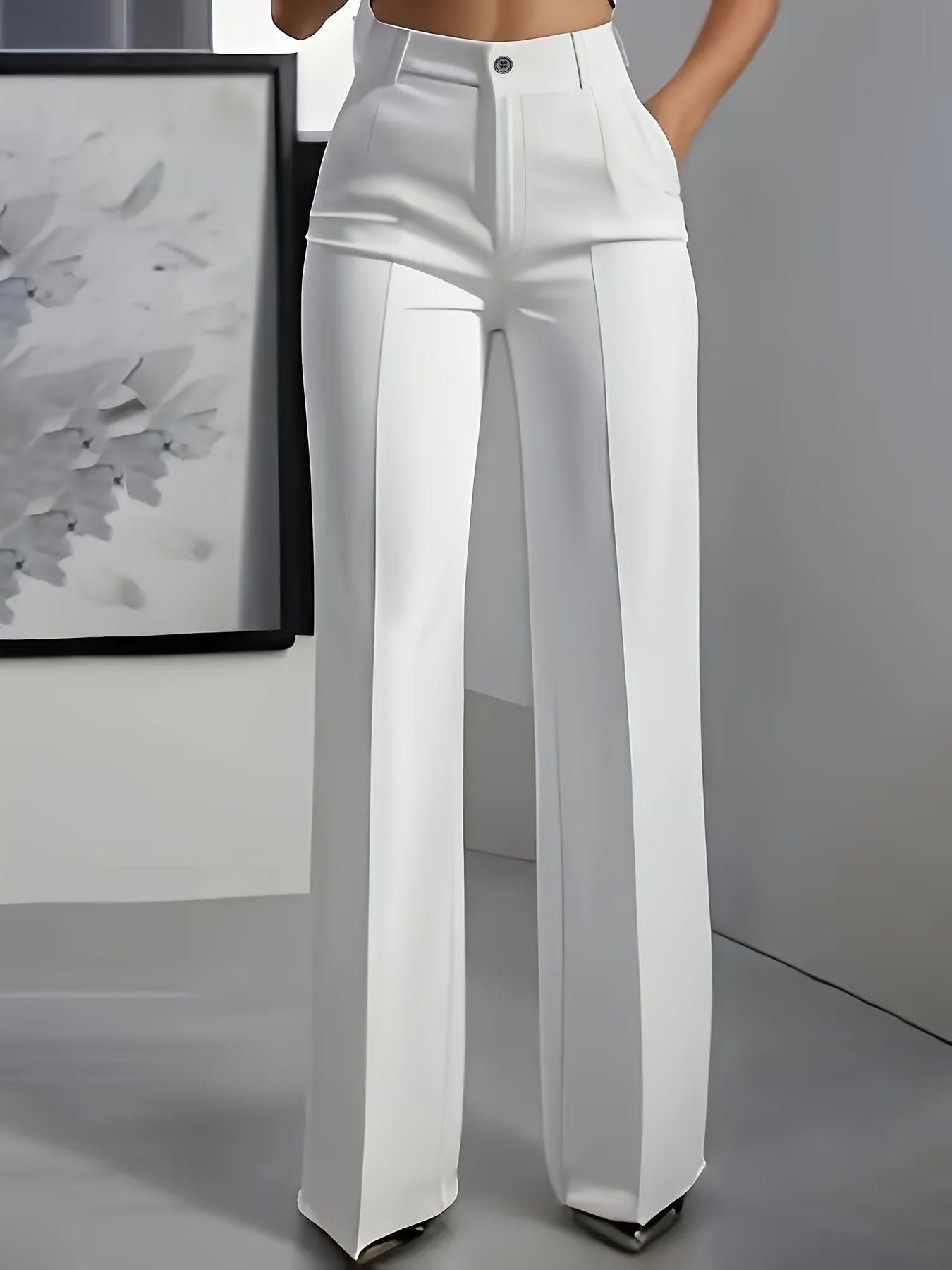 White wide-leg tailored Pants