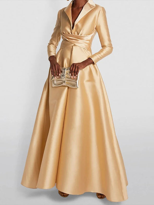Gold A-Line Maxi Dress