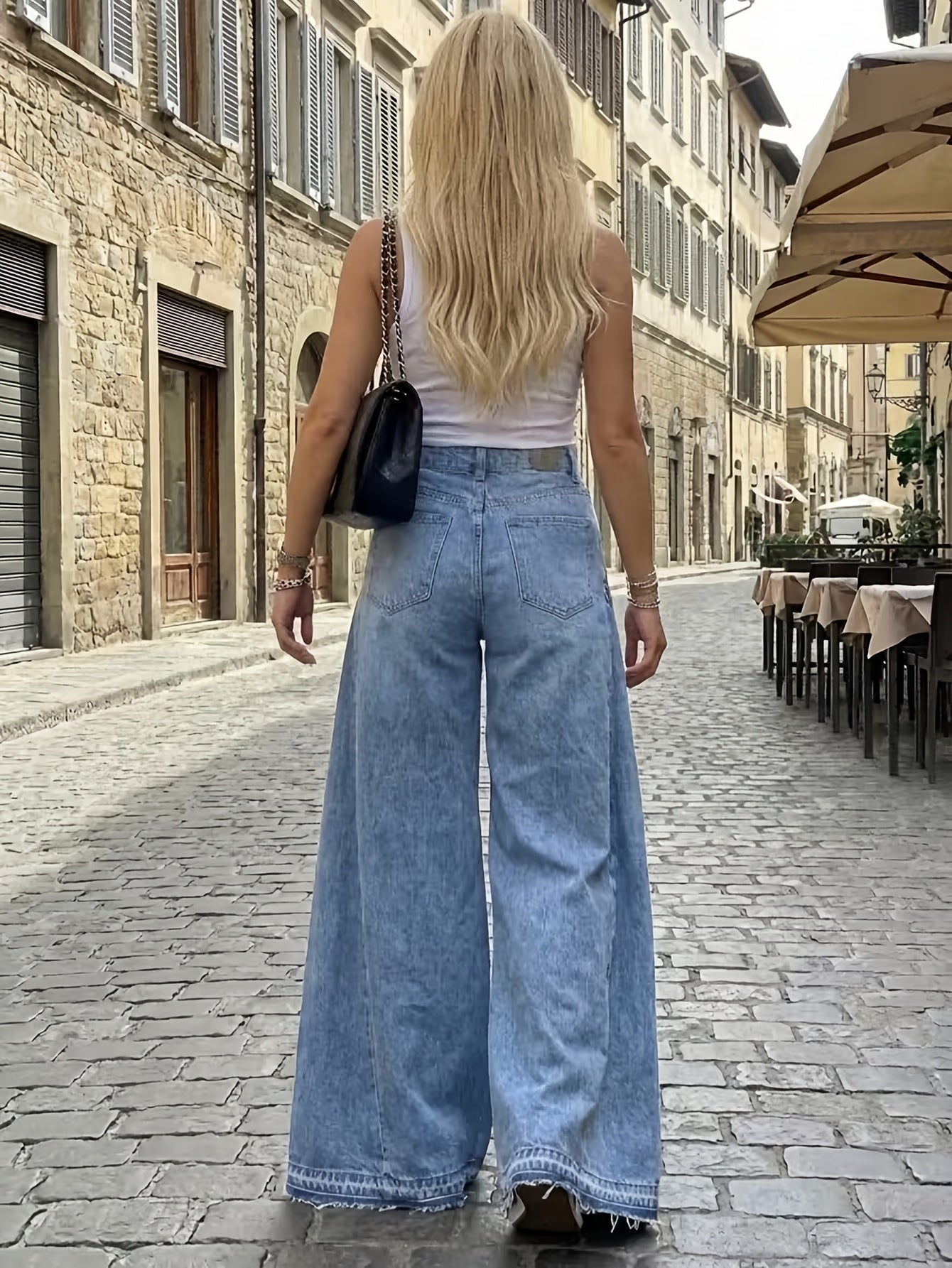 High-Waist Wide-Leg Flare Jeans