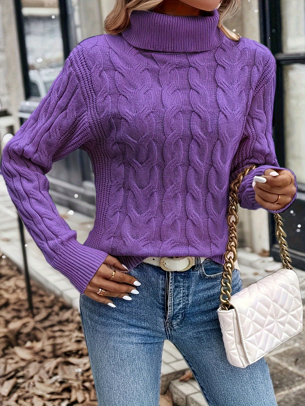 Cozy Cable-Knit Turtleneck Sweater