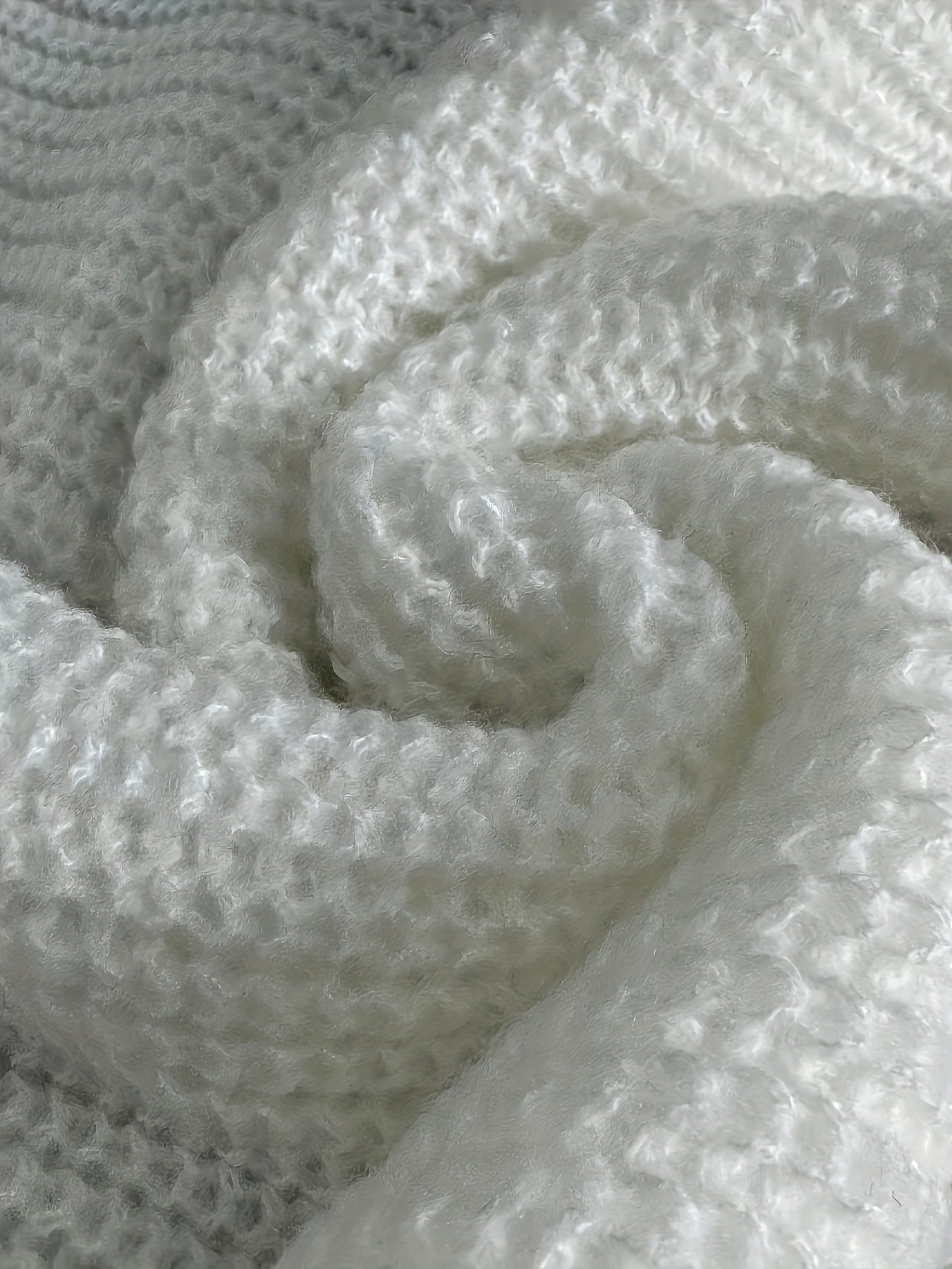 White cozy cowl-neck sweater