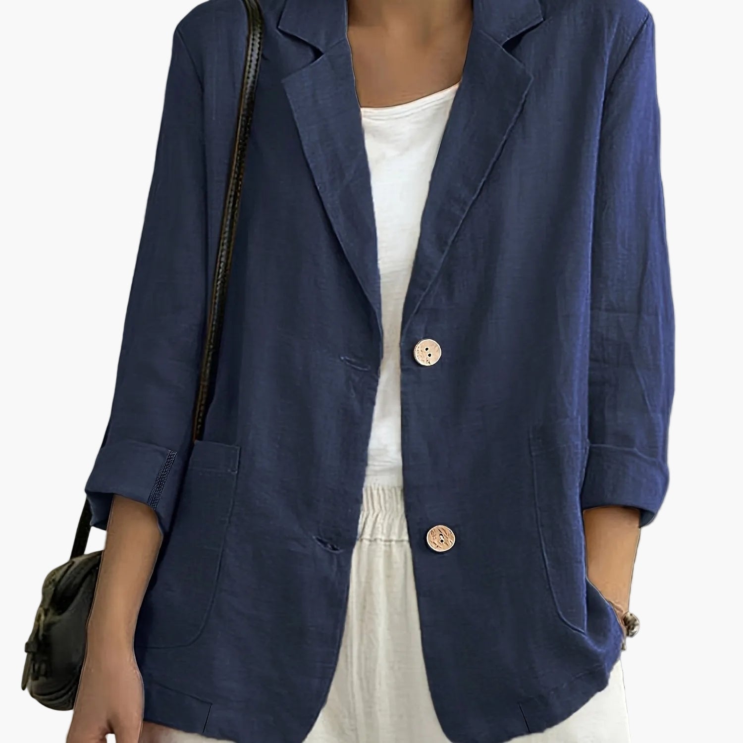 Navy Classic Linen Blazer