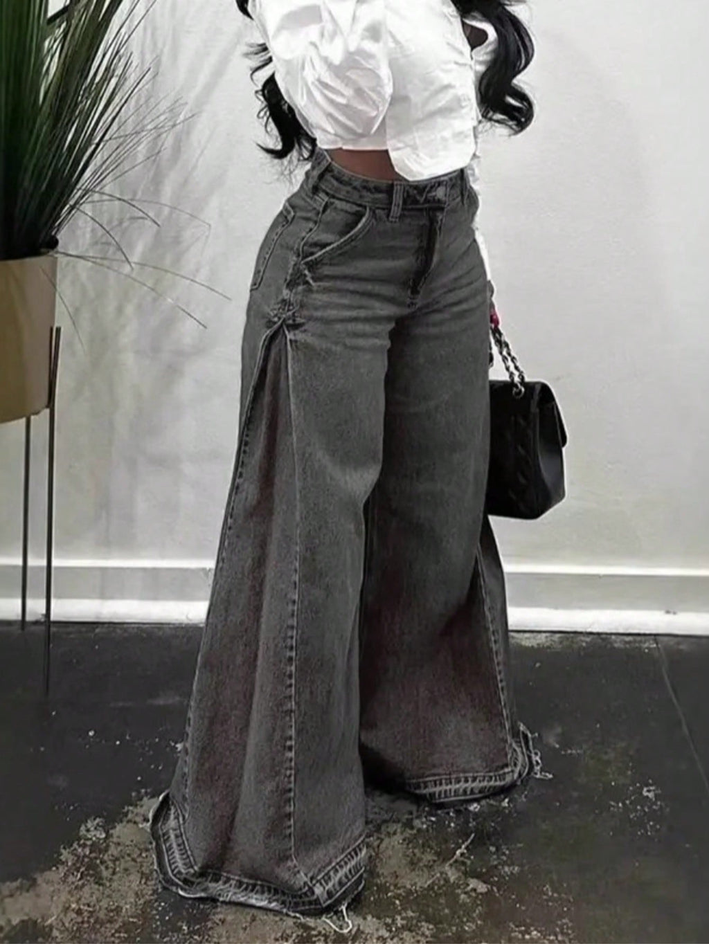 High-Waist Wide-Leg Flare Jeans