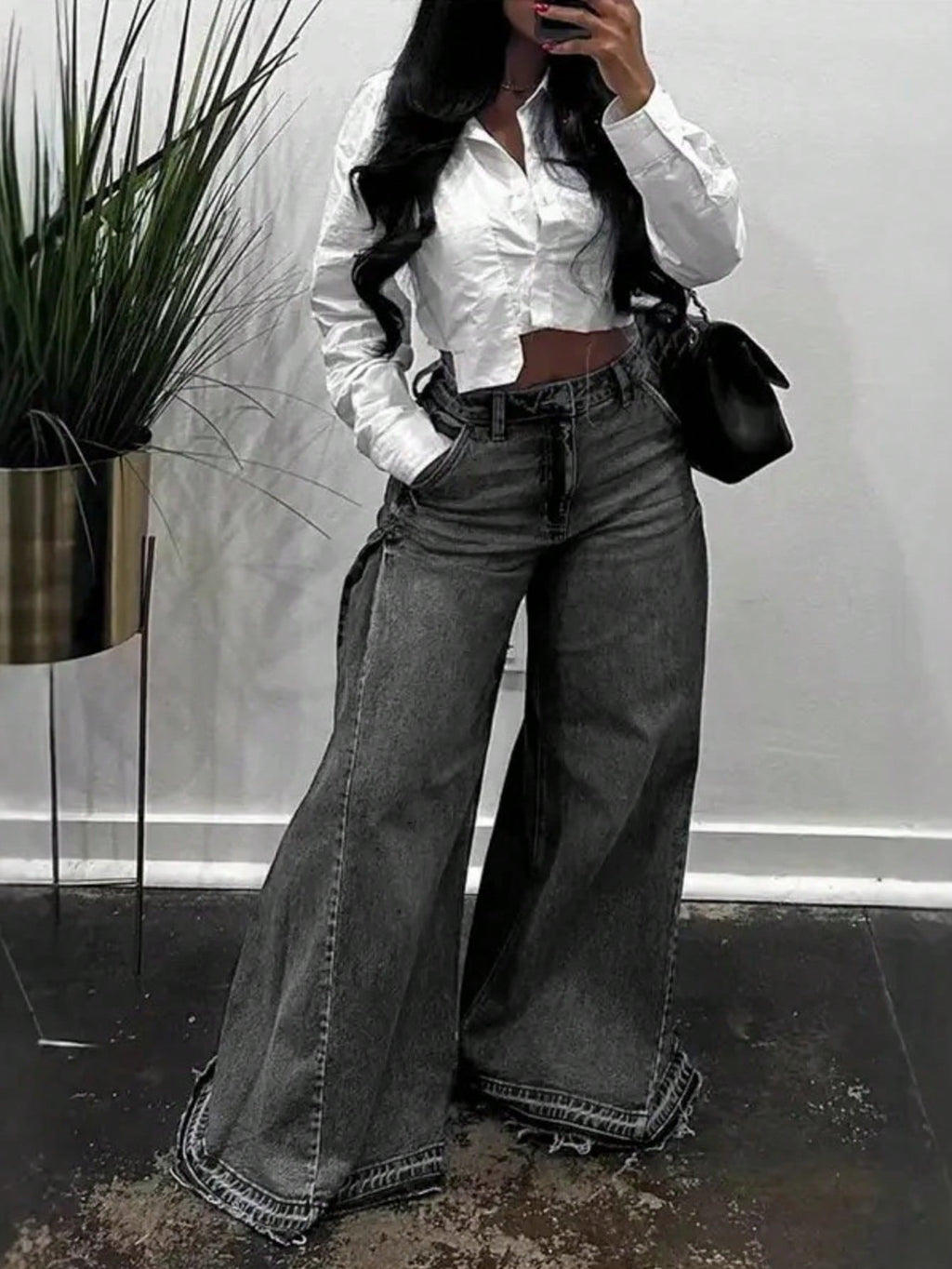 High-Waist Wide-Leg Flare Jeans