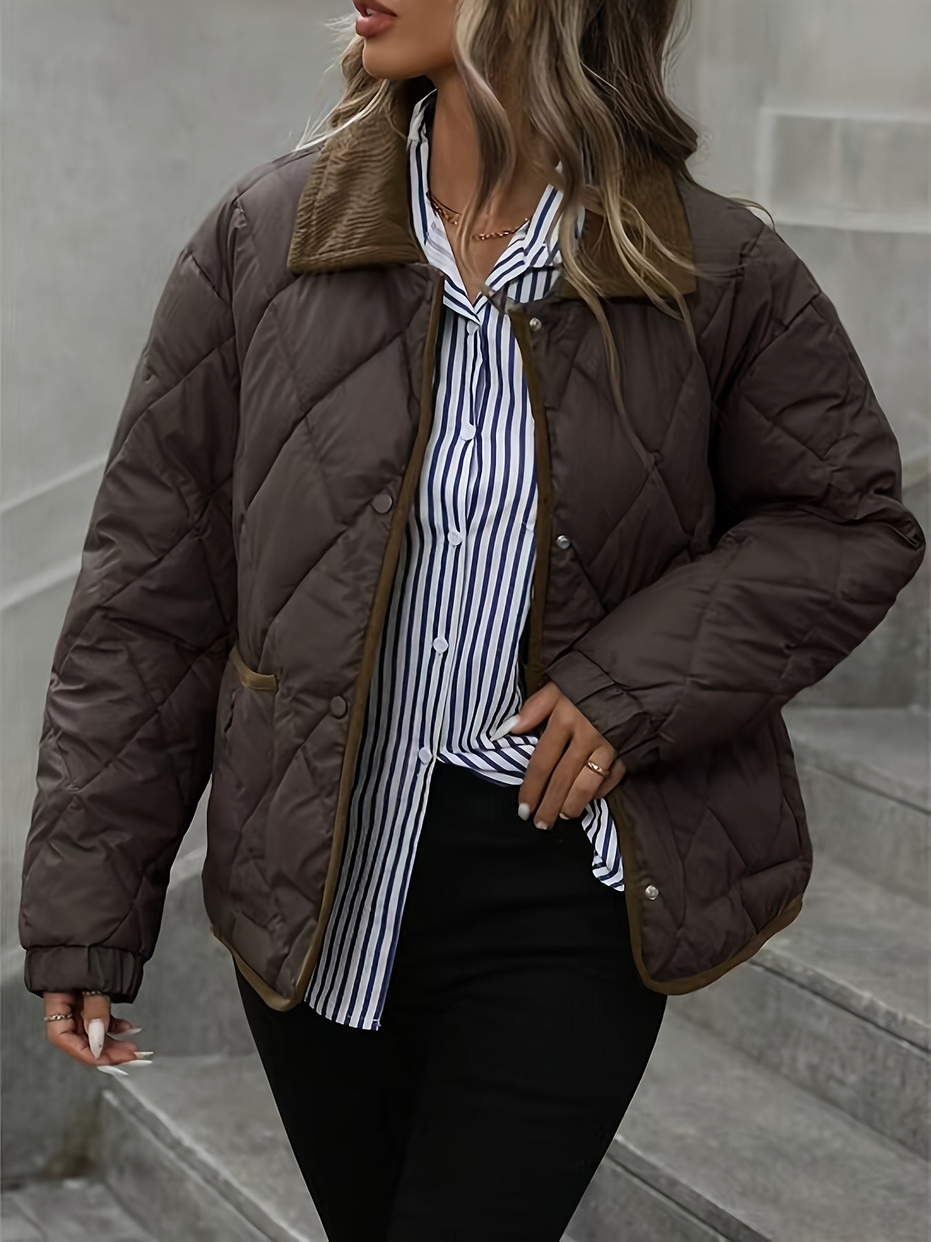 Coffee Brown Quilted Jacket