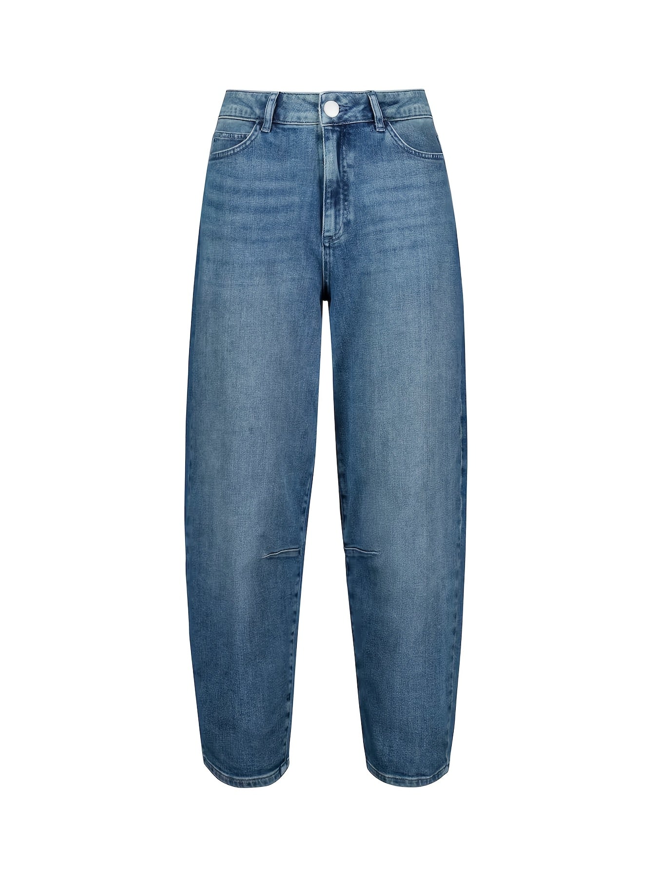Blue Relaxed Barrel Jeans