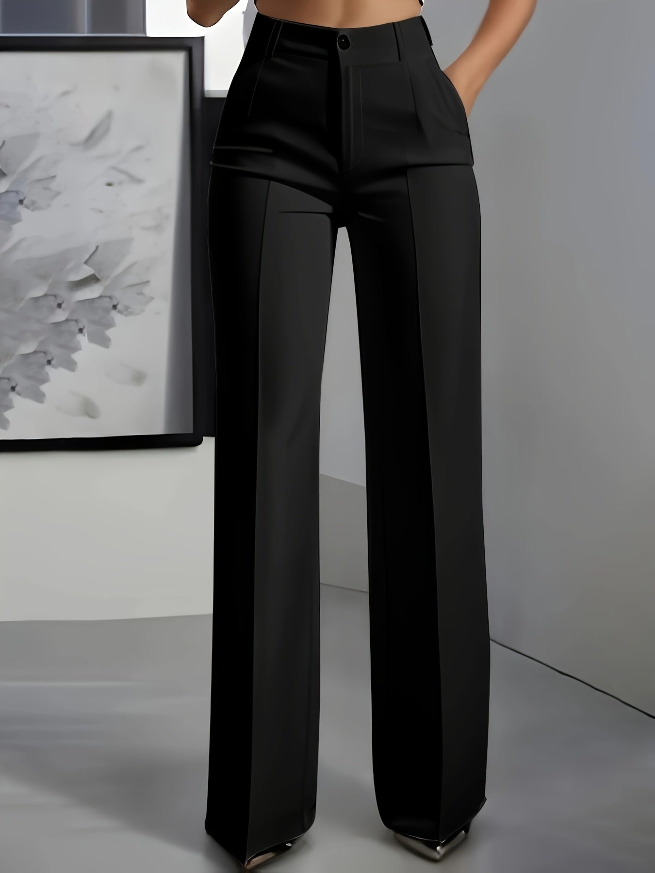 Black tailored wide-leg Pants