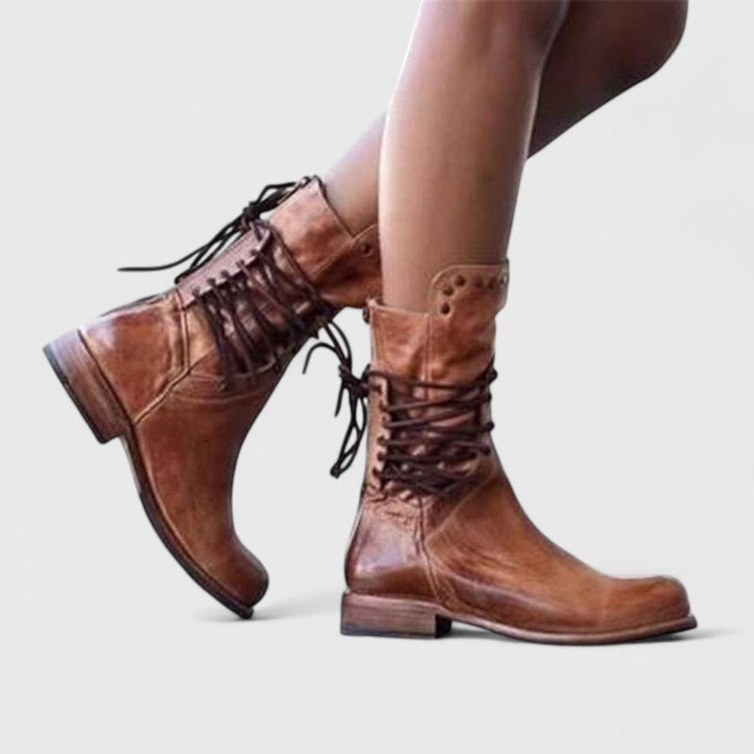 lace-up mid-calf studded Boots