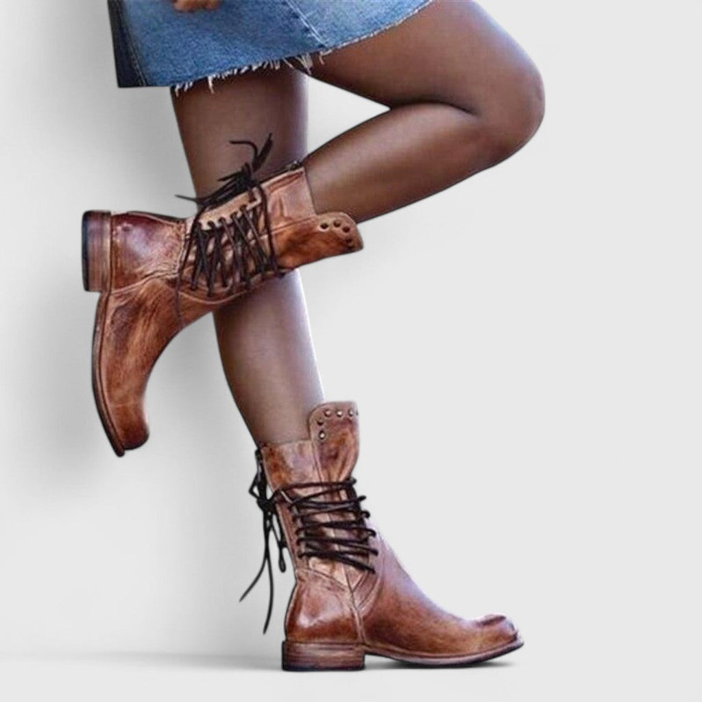 lace-up mid-calf studded Boots