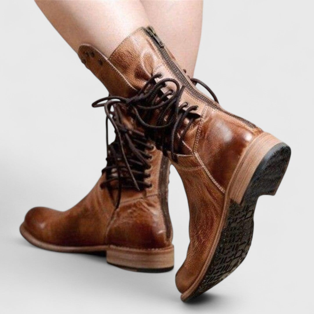 lace-up mid-calf studded Boots