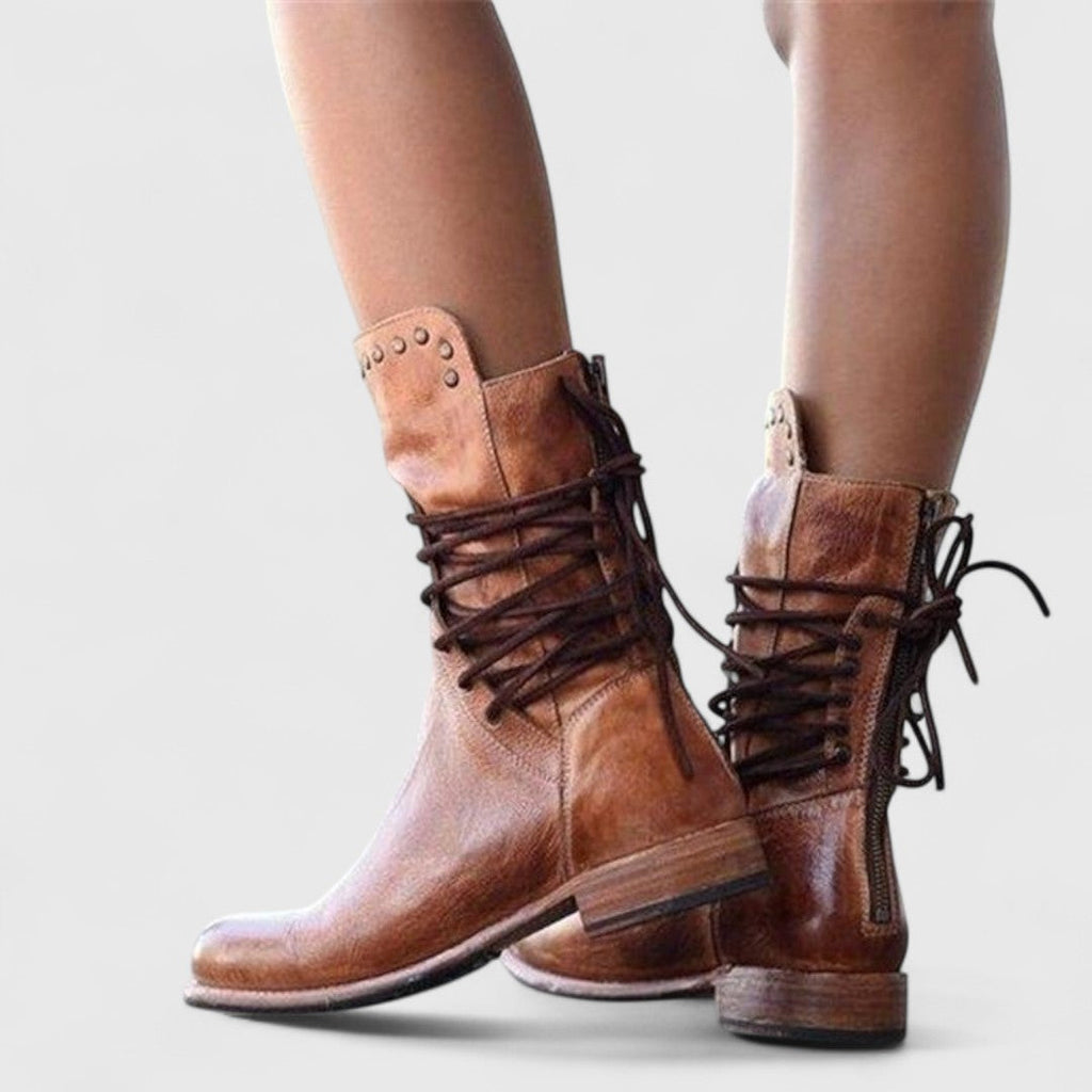 lace-up mid-calf studded Boots