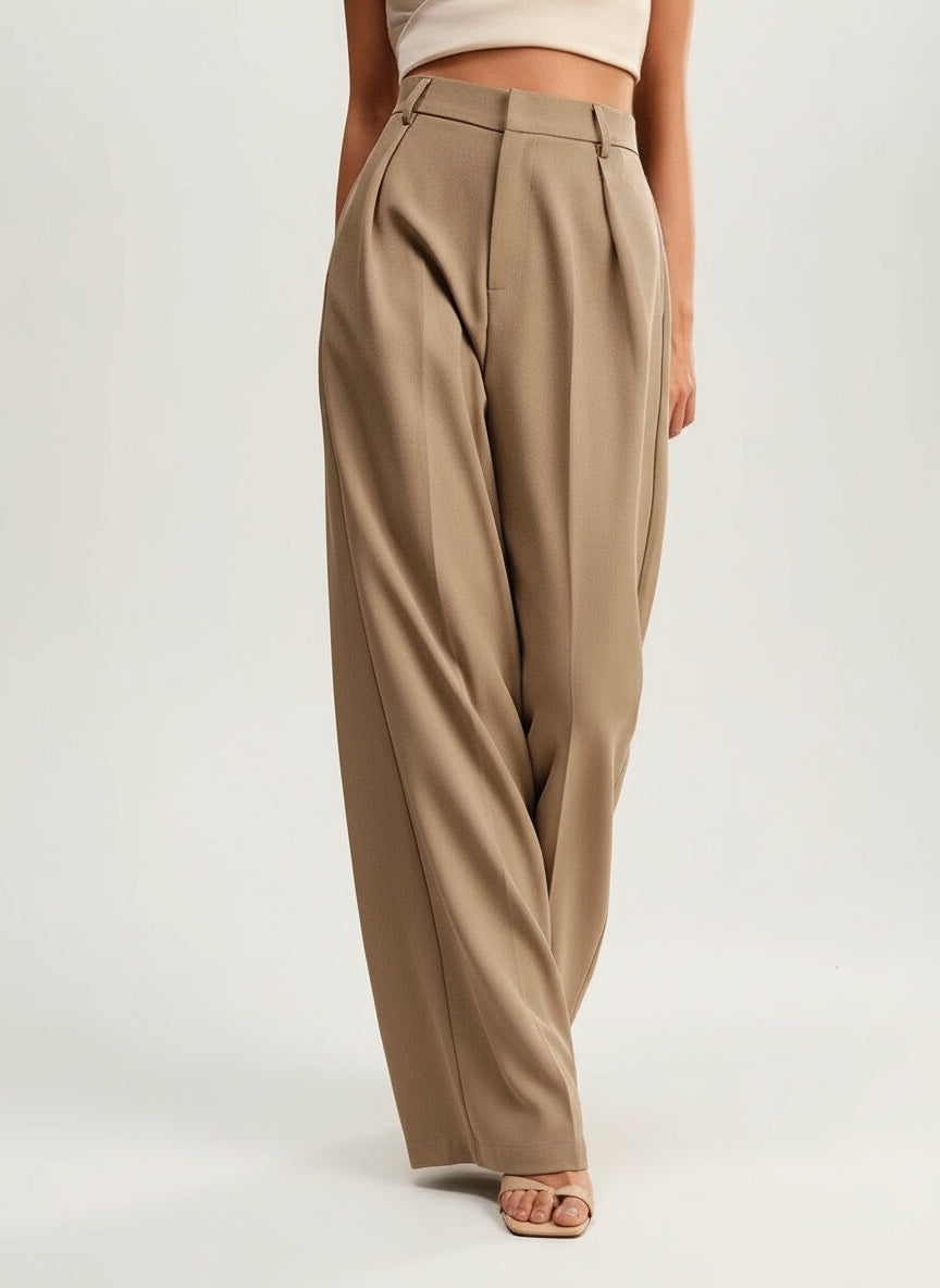 High Waist Wide Leg Tailored Pants Summer