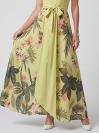 Meadow - Draped Halter Botanical Panel Maxi Dress