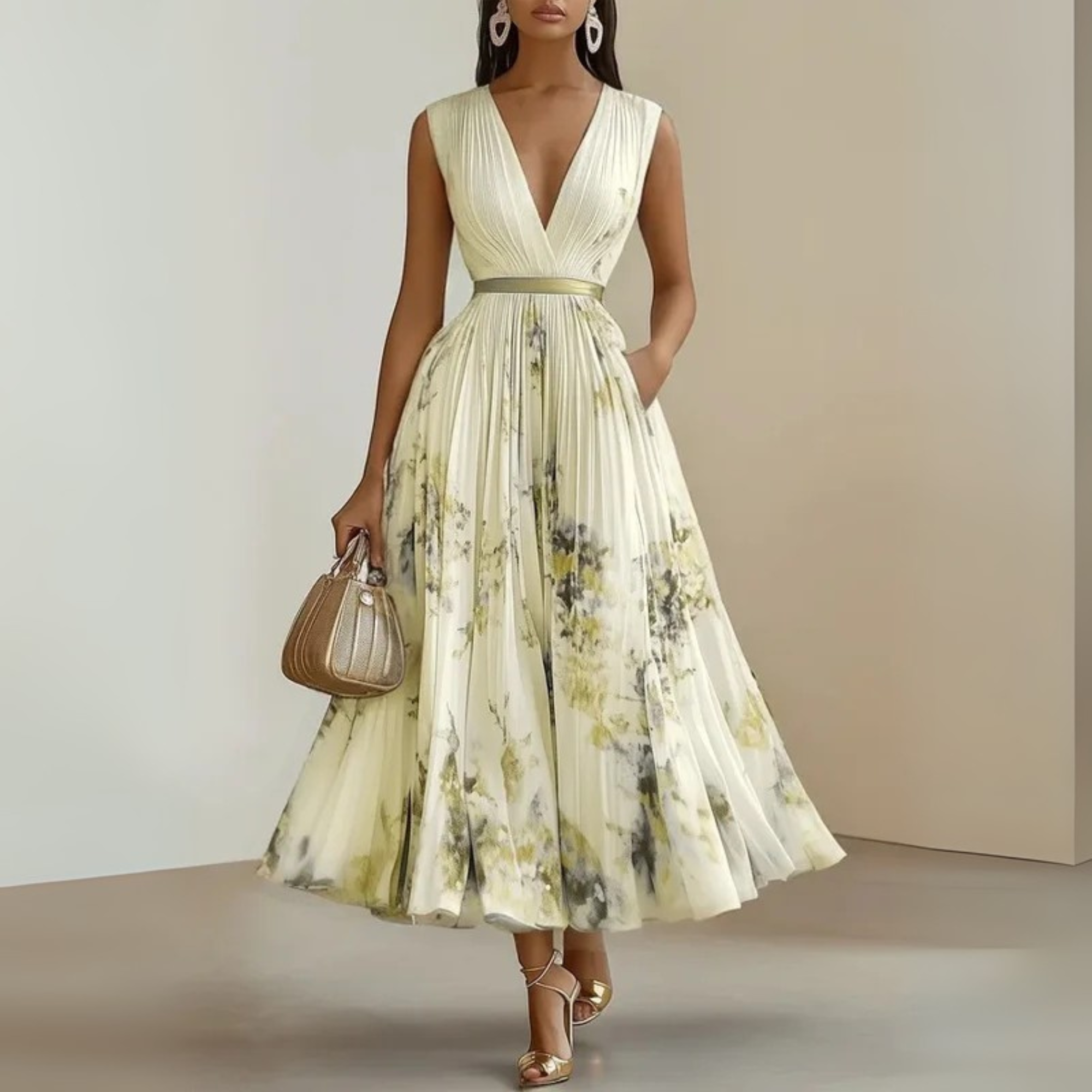 Maureen – Flowy Floral Sleeveless Summer Maxi Dress