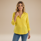 Classic Women's Linen Button-Up Shirt