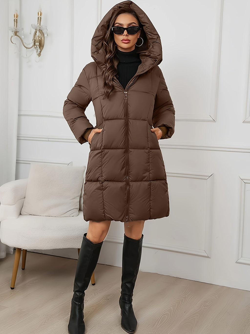 Reddish Brown Puffer Coat
