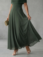 June - Off Shoulder Draped Midi Dress