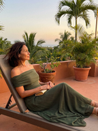 June - Off Shoulder Draped Midi Dress