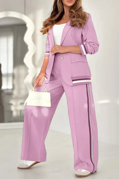 Casual blazer and wide-leg trouser co-ord set