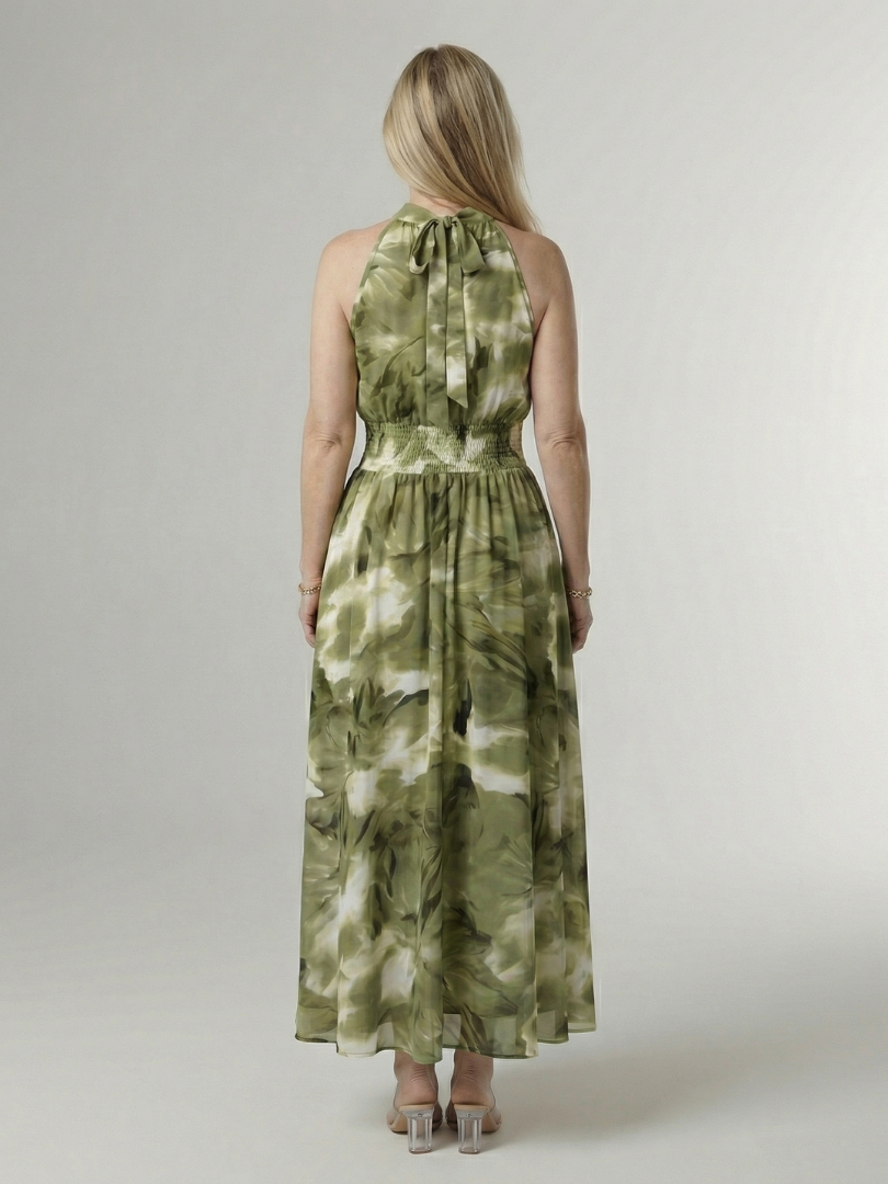 Sylin - Gathered Halter Midi Dress