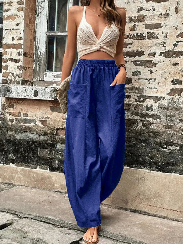 loose fit elastic-waist Pants