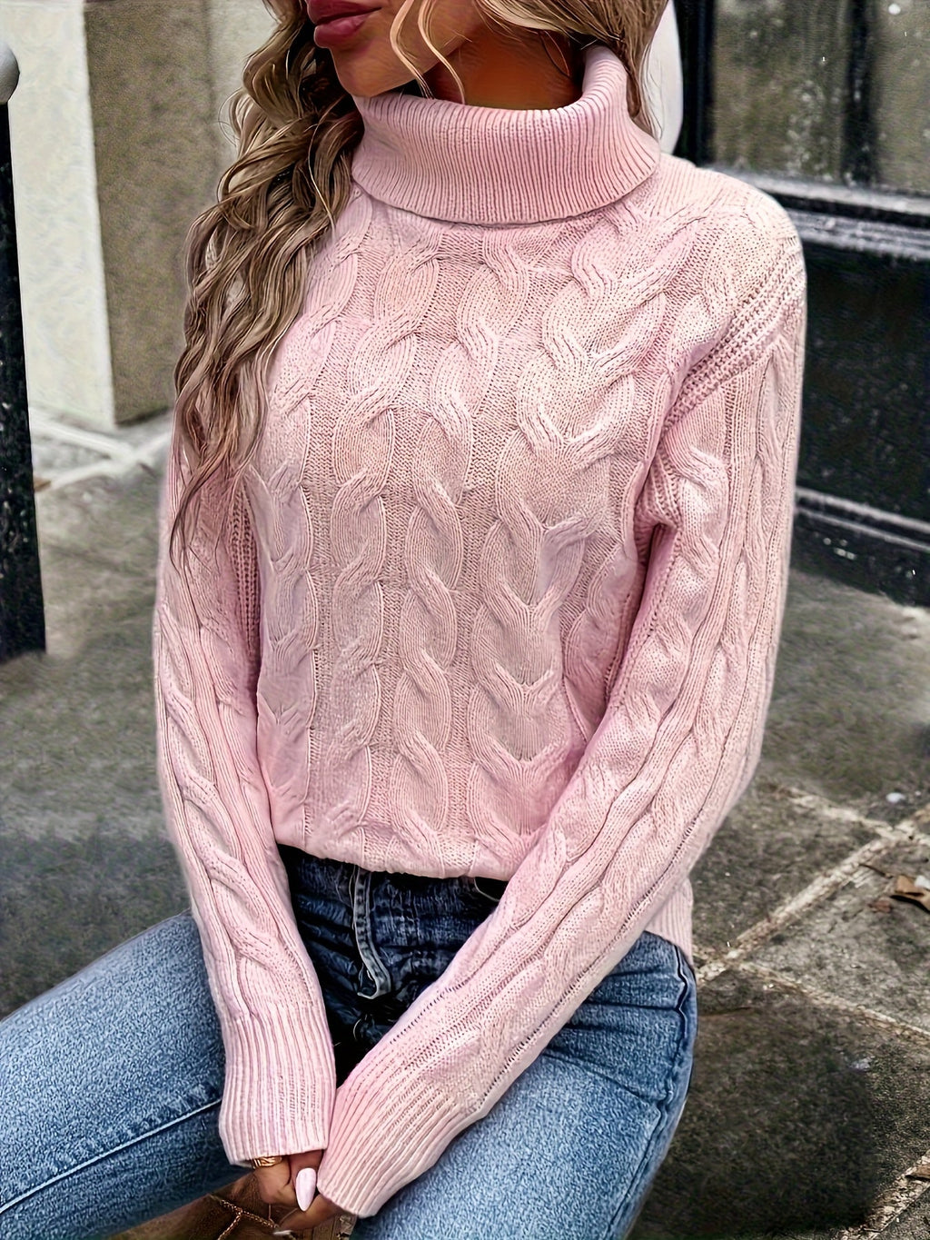 Cozy Cable-Knit Turtleneck Sweater