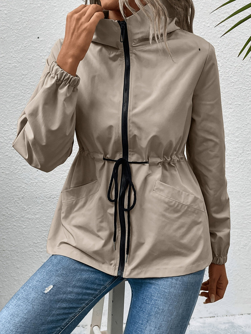 Khaki Hooded Coat