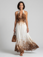 Orlune - Pleated White Midi Dress