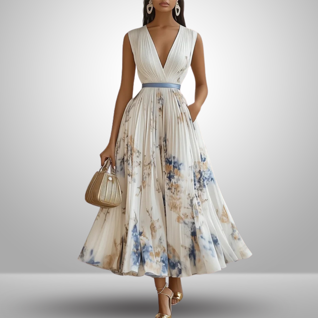 Maureen – Flowy Floral Sleeveless Summer Maxi Dress
