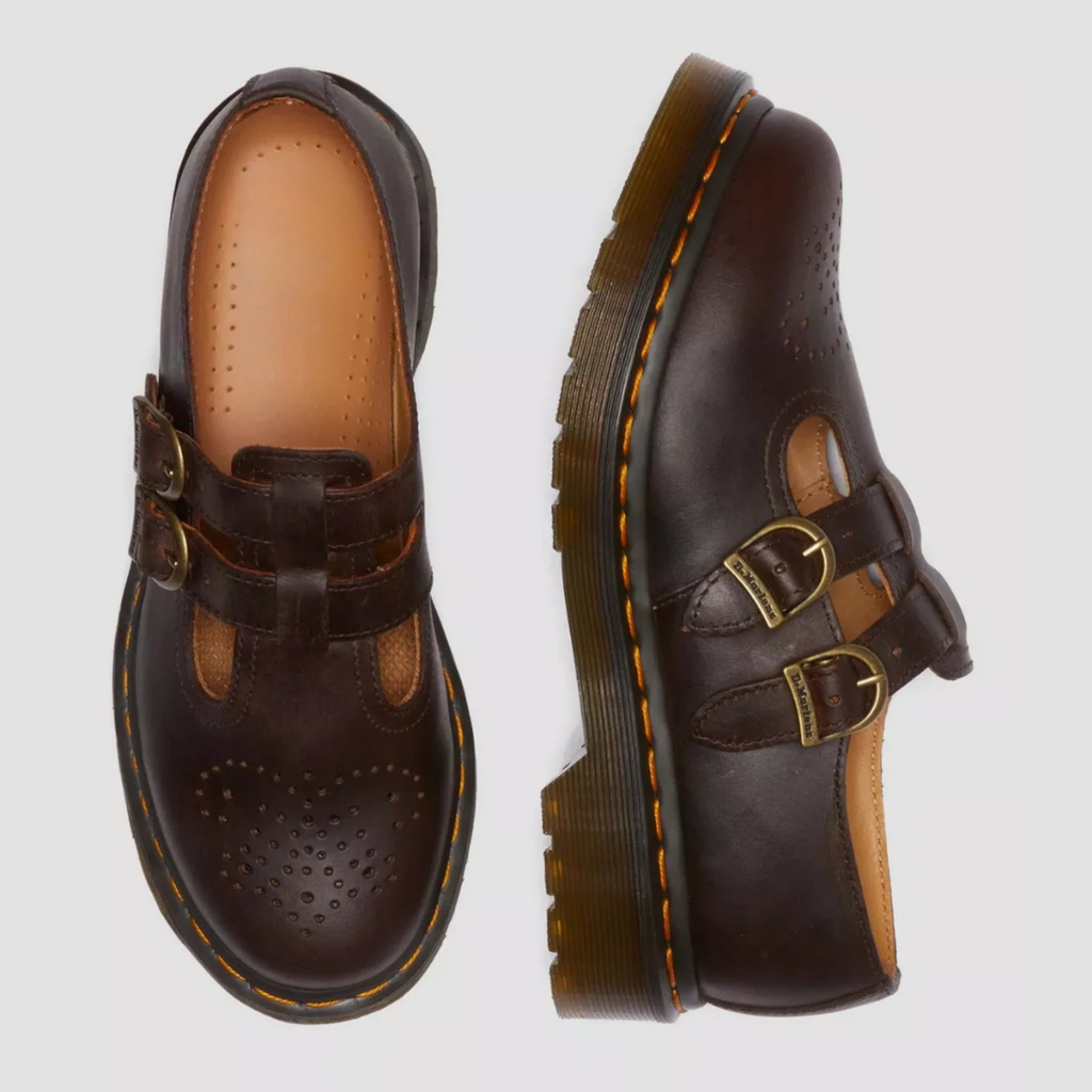 double buckle leather Mary Jane Heels
