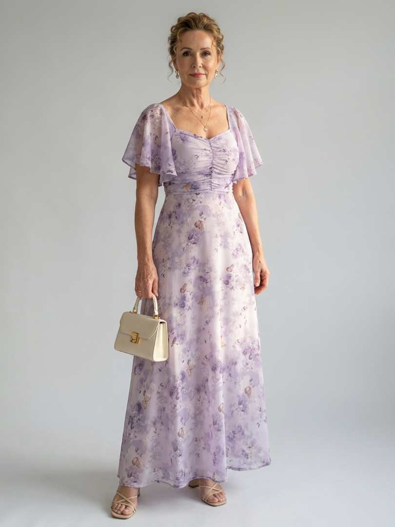 Vaelis - Flutter Sleeve Midi Dress