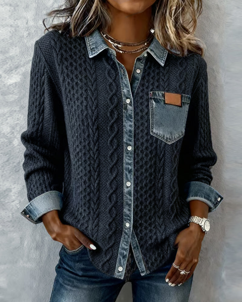 Gray Cable-knit Sweater