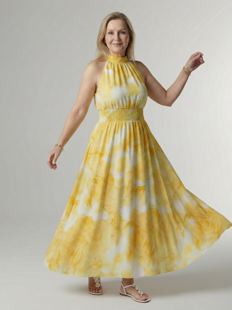 Sylin - Gathered Halter Midi Dress
