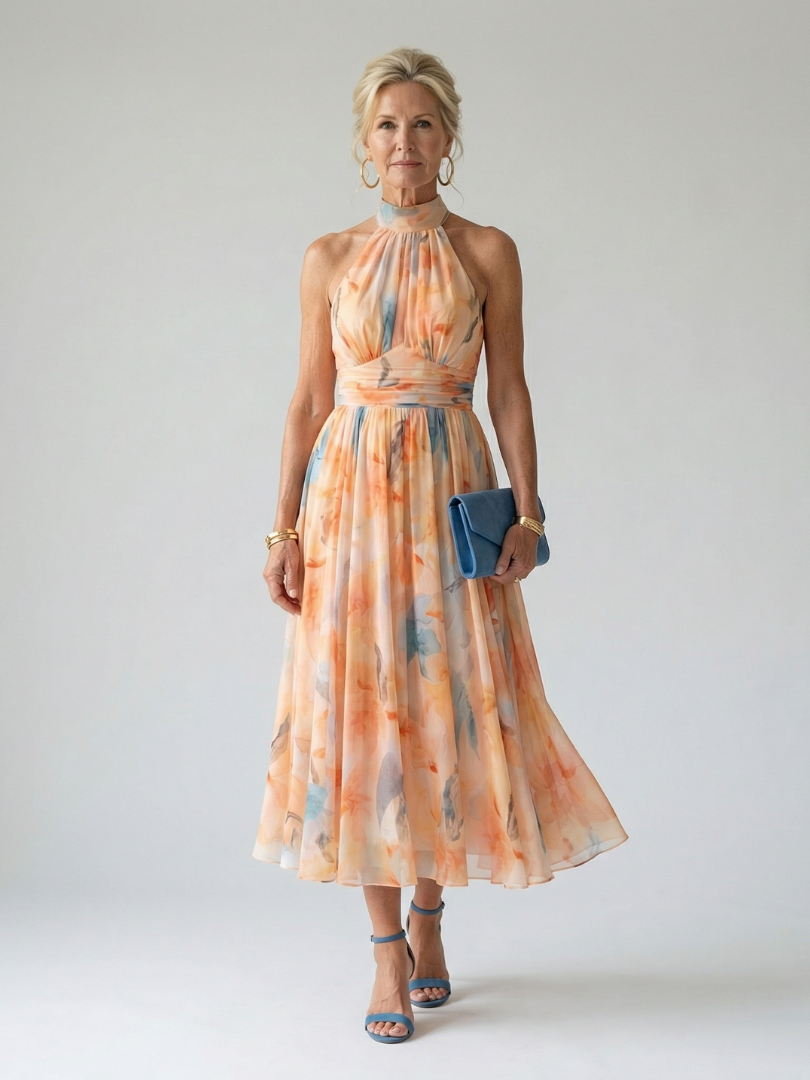 Elin - Soft Halter Midi Dress