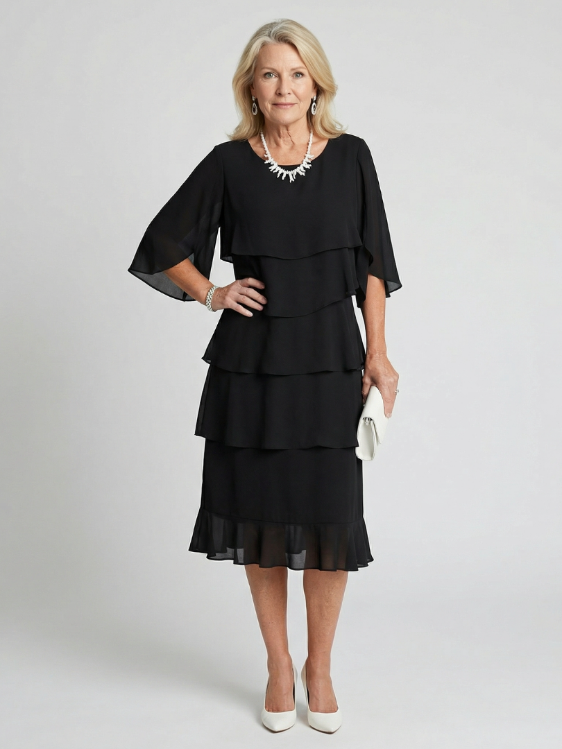 Brent - Layered Tier Midi Dress