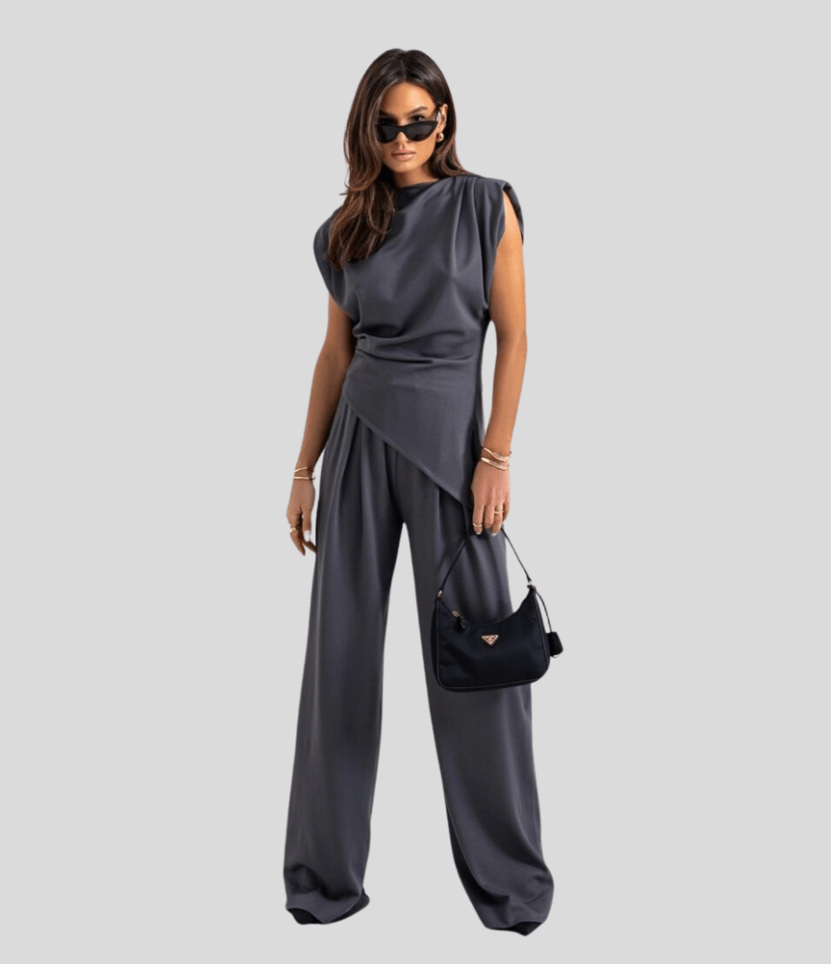Gray Travel Co-ord Set, front view