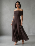 June - Off Shoulder Draped Midi Dress
