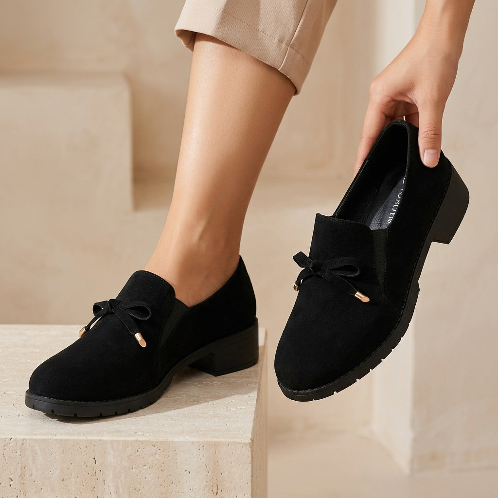 Bow-Detail Slip-On Loafers