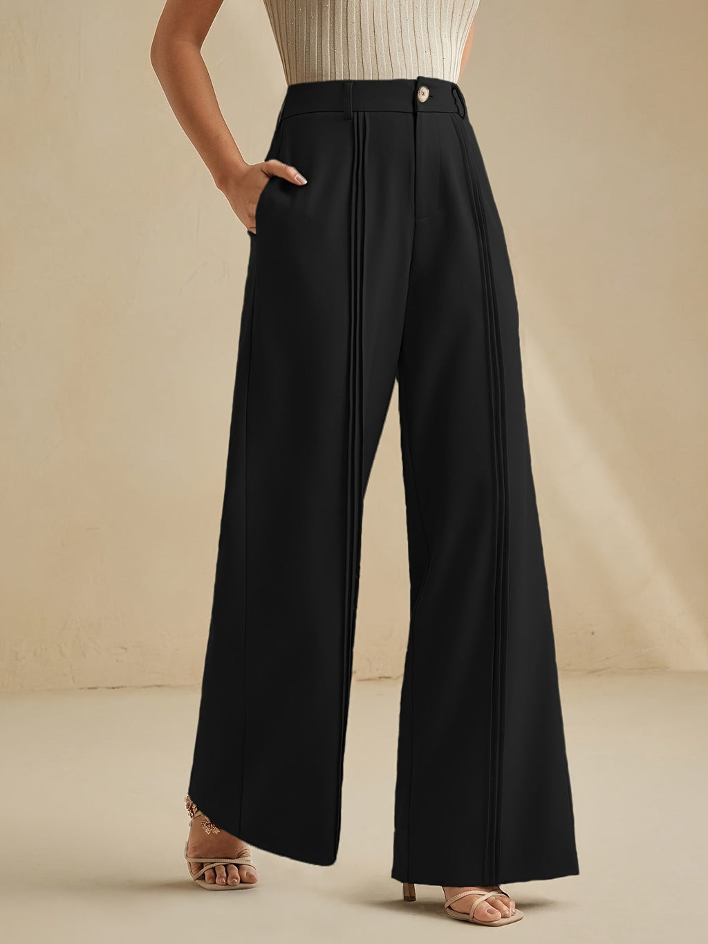 pleated wide-leg Pants