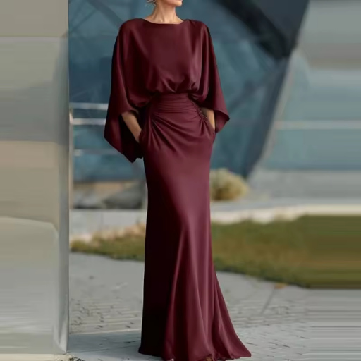 Grey Sleeveless V-Neck A-Line Midi Dress