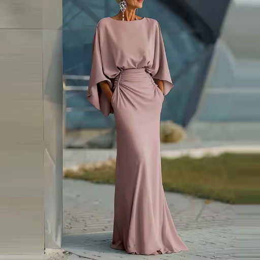 Grey Sleeveless V-Neck A-Line Midi Dress