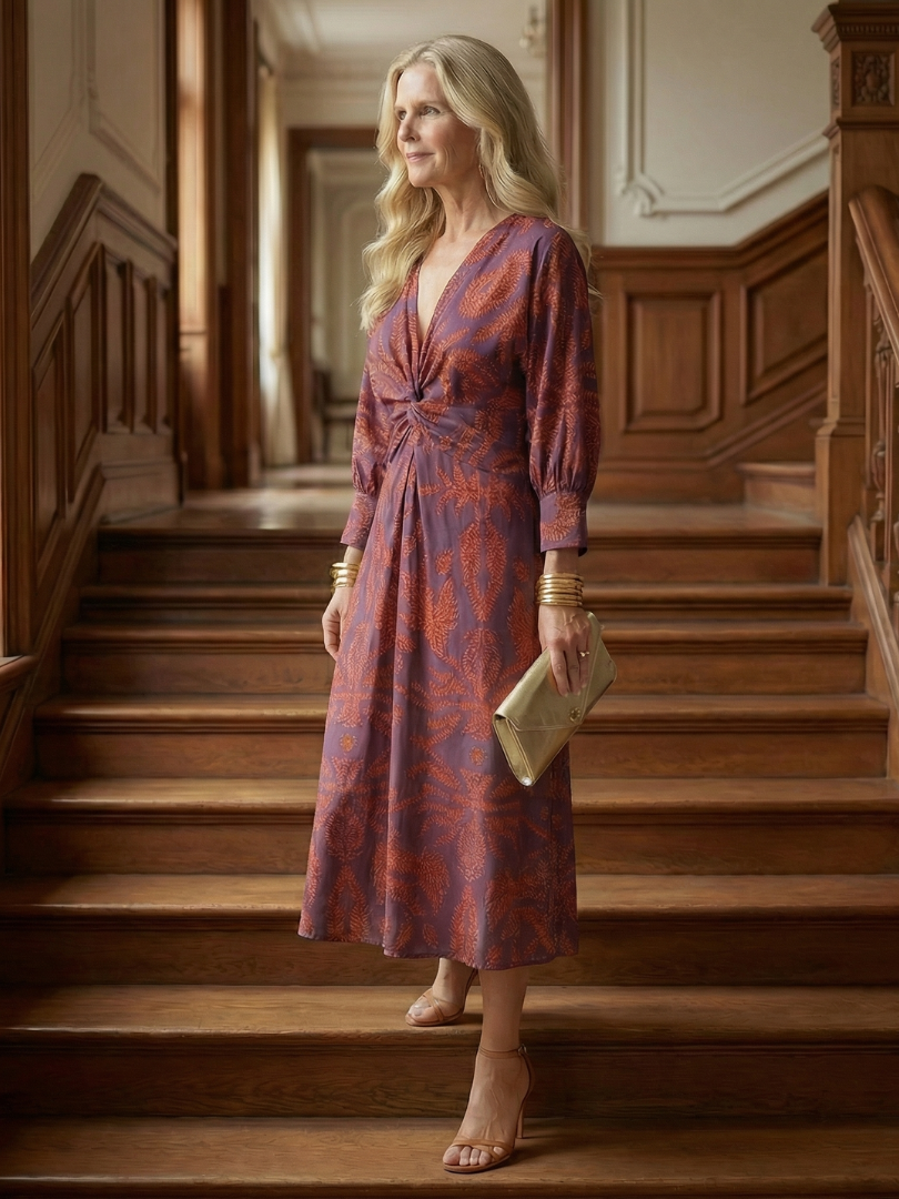 Lune - Natural Wrap Midi Dress