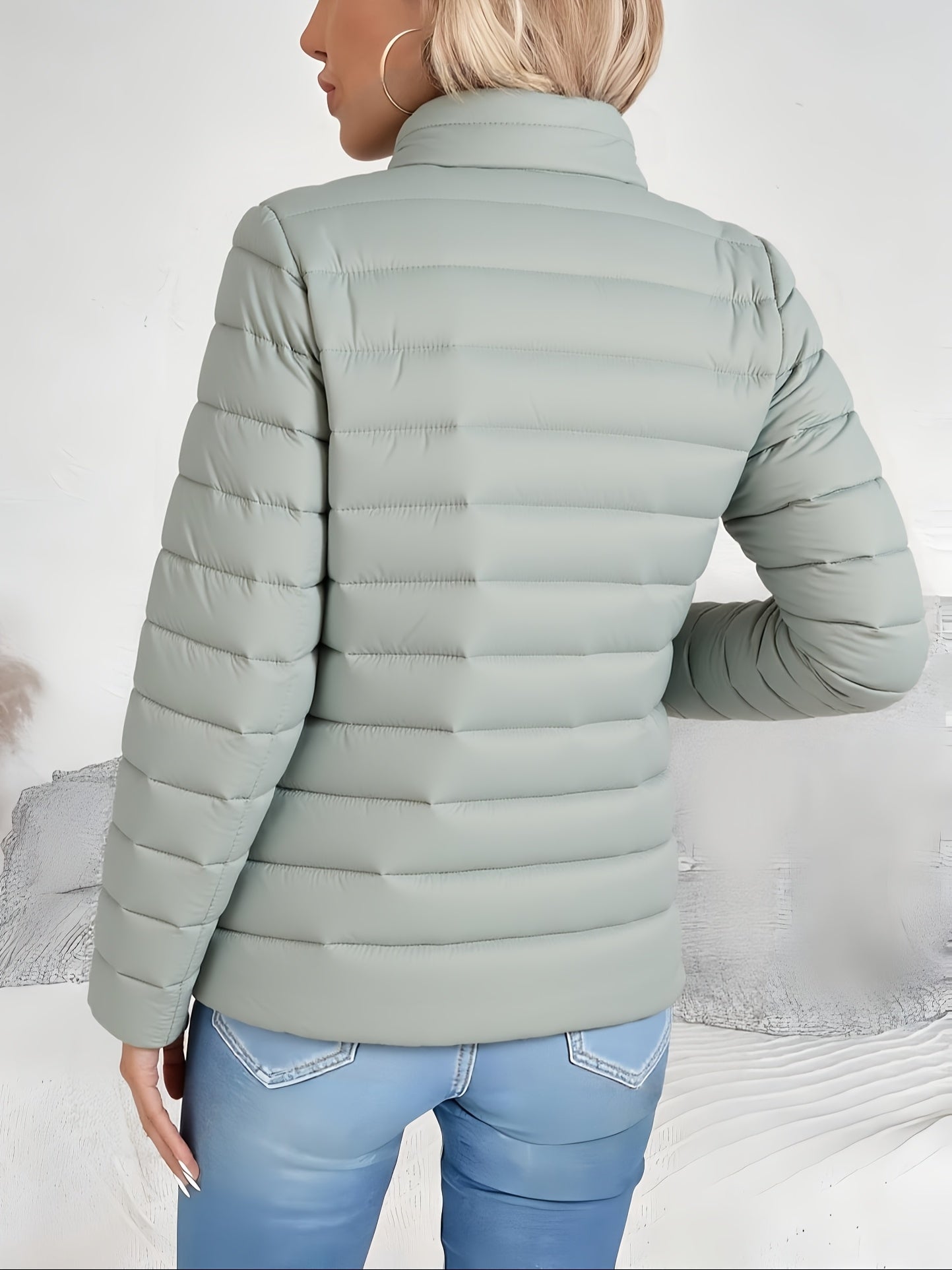 Matcha Puffer Jacket, front view