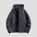 Black Waterproof Hooded Jacket, front view