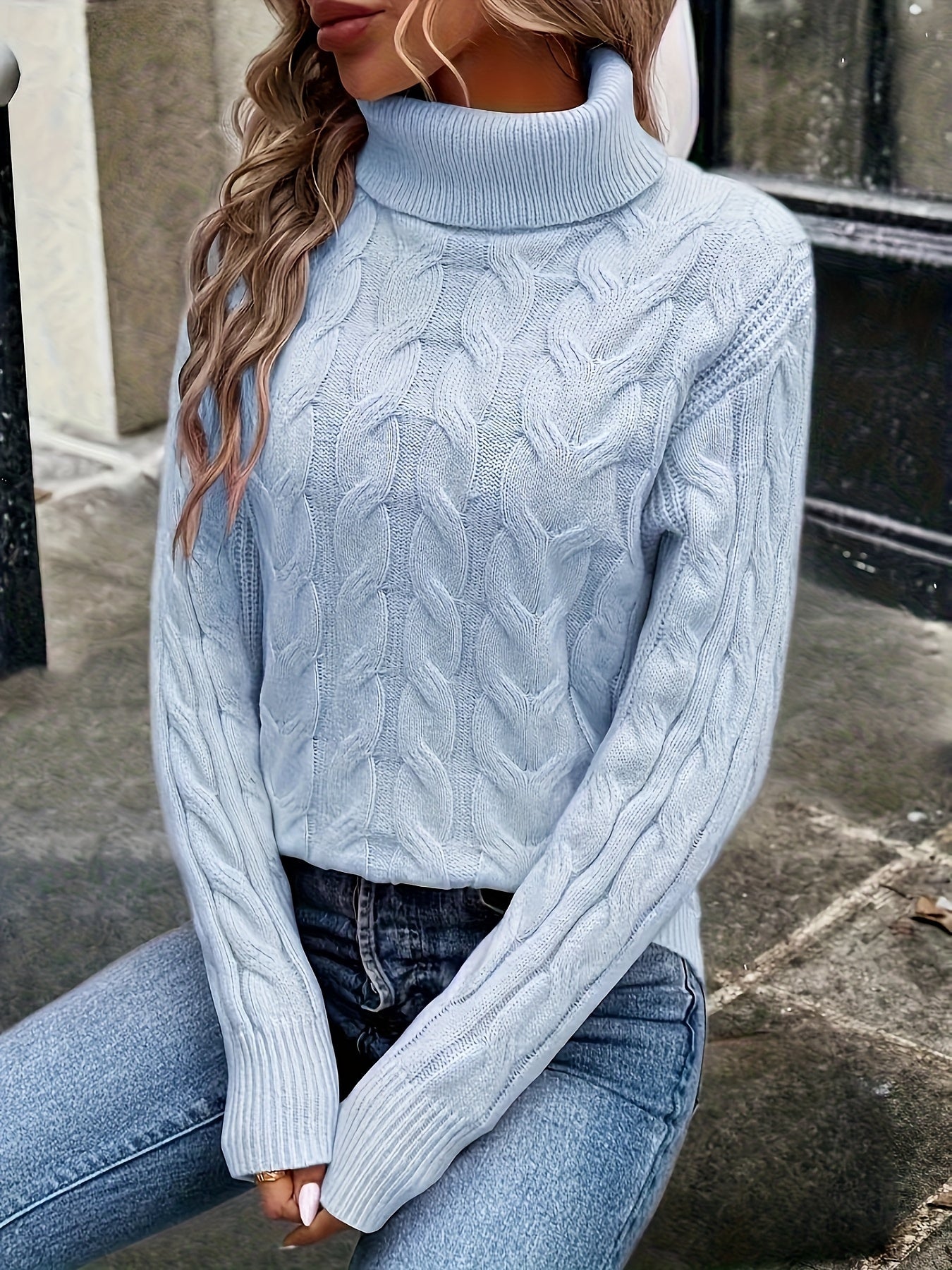 Cozy Cable-Knit Turtleneck Sweater