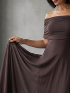 June - Off Shoulder Draped Midi Dress