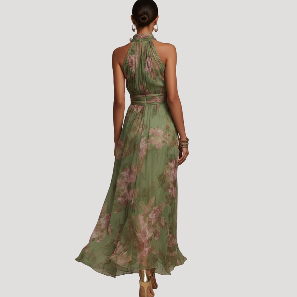 Floral Flattering Wedding Guest Maxi Dress